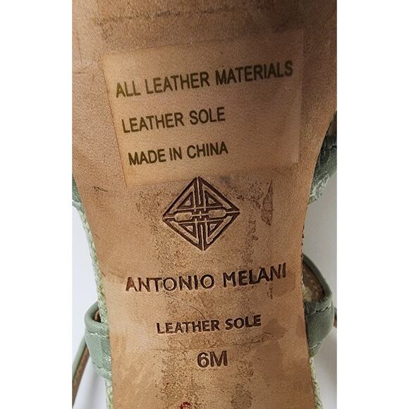 Antonio Melani Gemy Strappy Leather Sandals Mint Green Size 6M - Picture 14 of 14